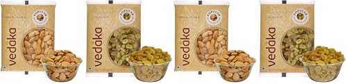 Image of Amazon Brand - Vedaka Premium Dry Fruit Combo | 400 Gram | 200 Gram Each - Almonds & Raisins (Pack of 2)