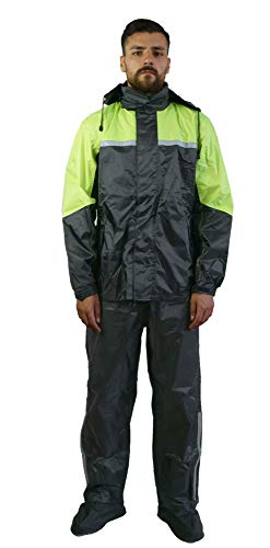 TJ MARVIN Classic E31 - Juego completo de chaqueta y pantalones, cubrebotas y mochila XL Nero Giallo fluo
