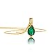 Orovi 14K Gold Necklace for Women - Stunning Womens Necklace with Pear Shaped Emerald Pendant, Elegant Jewelry for Women - Birthstone Jewelry Pendant Necklace with 17.7
