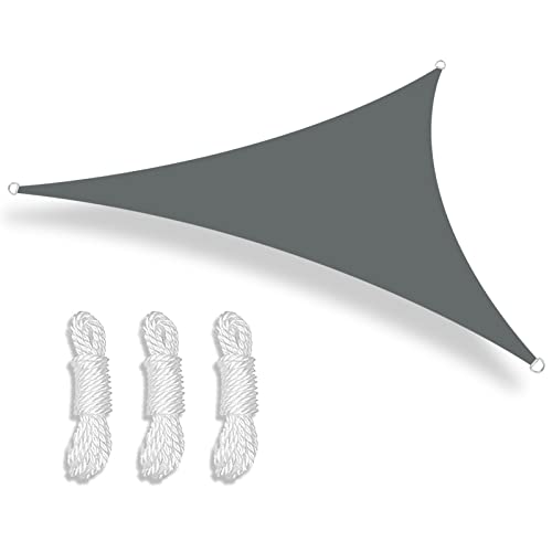 2x2x2m Wasserdichter Sonnenschutz Dreieck Sonnenschirm Außenüberdachung Garten Patio Pool Shades Segel Markise Camping Schatten (Grau) Cover
