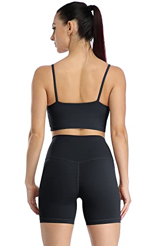 Sujetador deportivo negro L de impacto medio con relleno de quita y pon icyzone 4