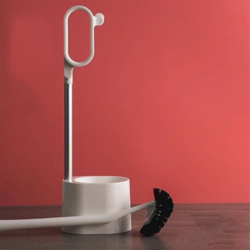 Brosse de toilette portable sur pied avec long manche et base ventilée - 6