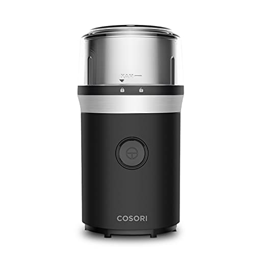 COSORI Coffee Grinder Electric, Espresso Grinder, Coffee Beans Grinder, Coffee Mill with 1 Removable Stainless Steel Bowl, Small Coffee Grinder, ETL Listed, 200W (White)