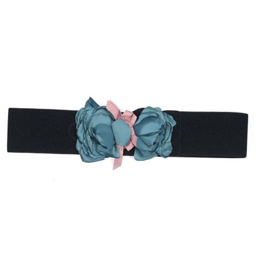 YOU&M Women's Stretch Waist Belts Handmade-Flower Sweet Wide Elastic Corset for Elegant Wedding Dress Accessories