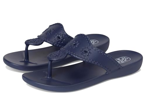 Jack Rogers Women's Jacks Eva Flat Sandal, Navy, 8
