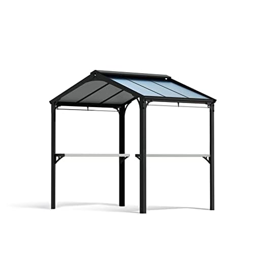 Canopia by Palram Austin Garden Gazebo 4 m² (Black) Aluminium Frame, Polycarbonate Panels, UV Protection, Rust Resistant