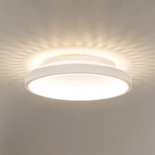 Kuwork Plafon LED Techo Moderna, 4000K Lámpara de Techo Redondo, Luz LED Techo para Corredor Baño Cocina Sala de Estar Dormitorio Pasillo, 20CM, Blanco