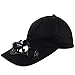 NINGSANJIN Sommer Outdoor Solar Sonnenenergie Hut Kappe, Kühler Lüfter Ventilator Baseball Cap für Outdoor Sport, Propeller Mütze Sonnenschutz Kappe
