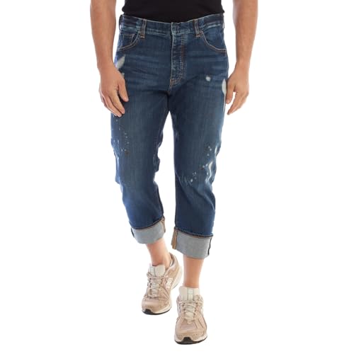 Emporio Armani Straight Leg Trousers with hems 3Z1J09 Men Denim