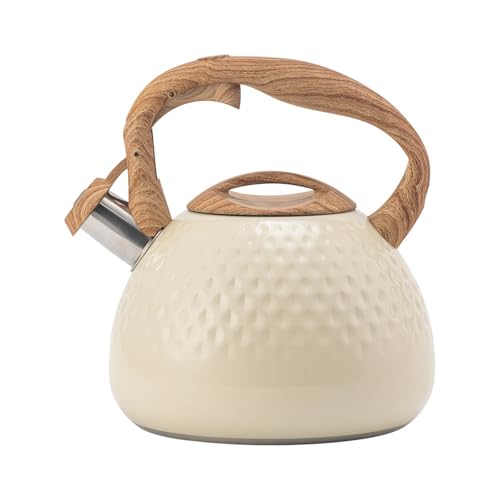 Whistling Kettle, 3L Stove Top Kettle Stainless Steel Teapot with Handle Whistle Fast Boil Portable Camping Kettle for Gas Stove Induction Hob Stovetop