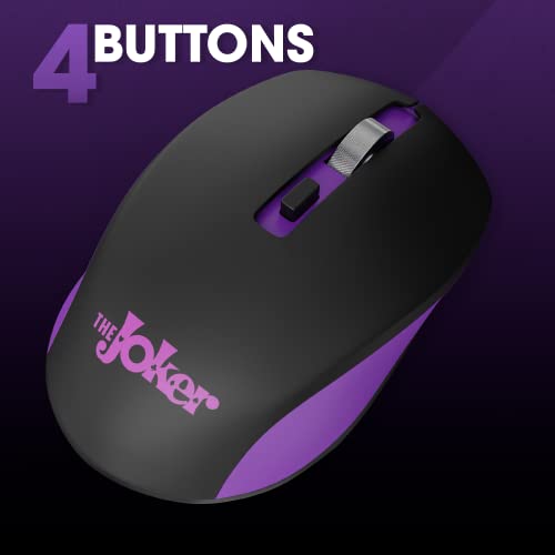 Image of ZEBRONICS DC Joker Edition Jaguar Silent Wireless Mouse for Computer, Laptop with 1600 DPI max, Switch Control, Power ON /Off, Plug & Play Usage, 2.4GHz Nano Receiver and Lightweight