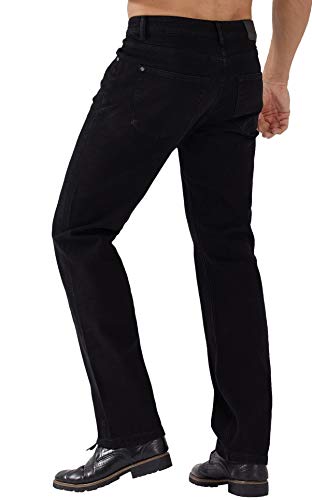 ZLZ Regular Fit Denim Jeans for Men, Mens 5-Pockets Classic Straight Leg Jean Pants Black