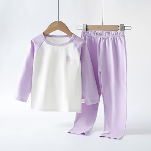 Kids Boys Girls 2PCS Cotton 𝗟oungewear Unisex Toddler Long Sleeve Base Tops+Pants Thermal Underwear 𝐏ajamas Outfits3