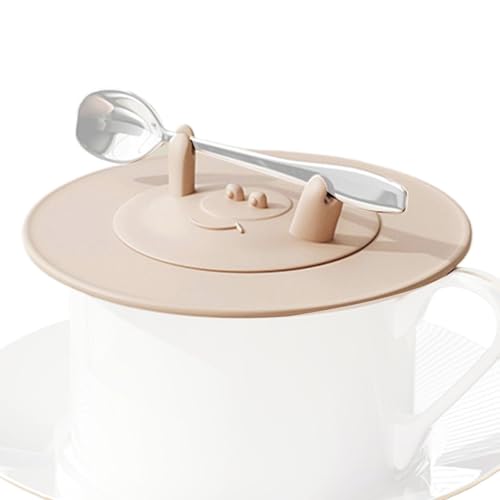 Xistuoz Tapas de silicona para bebidas con agujero para popote, cubierta de protección de bebidas en forma de cangrejo, tapa reutilizable a prueba de derrames para tazas de té/café, tapas de taza