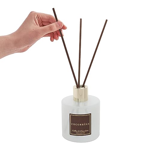 Image of Cocorrina Reed Diffuser Sets - Coffee & Chocolate Scented Diffuser with Sticks Home Fragrance Reed Diffuser for Bathroom Shelf Decor