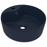 lavabo azul grande El lavabo, equipado con un rebosadero, expulsa el agua de forma eficaz cuando se llena demasiado