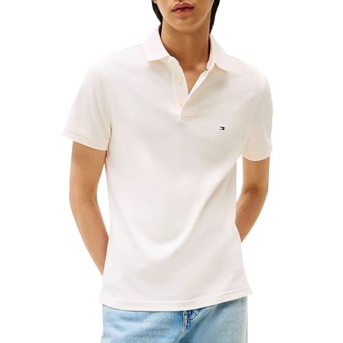 Tommy Hilfiger 1985 Slim Polo Mw0Mw17771, Polo a Maniche Corte, Uomo, Giallo (Ivory Petal), XS