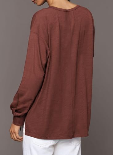 Dokotoo Womens Tops 2025 Fashion Long Sleeve Shirts Loose Cute Crewneck Basic Business Tees Blouses4