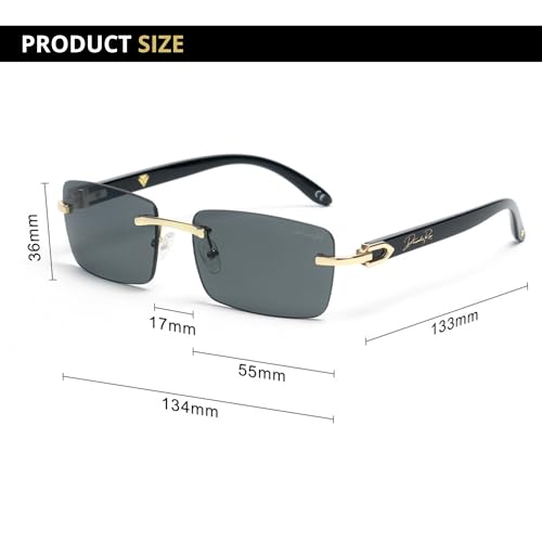 Diamond's Roar Slim Fashion Rimless Sunglasses for Women Men Retro 80s 90s UV400 Frameless Shades Trendy Elite Eyewear4