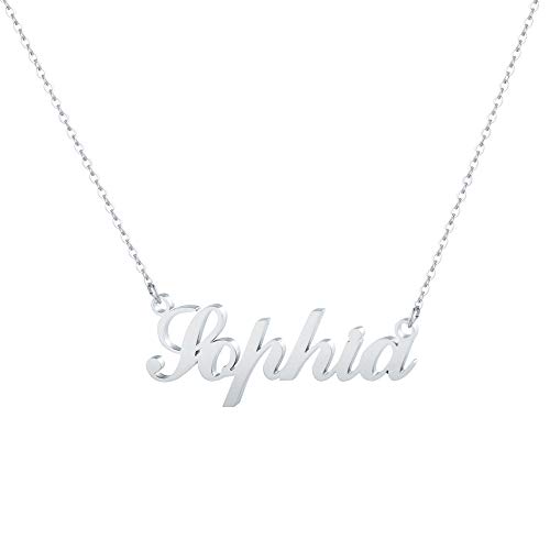 Hidepoo Sophia Name Necklace â€“ Personalized Name Pendant Necklace, Sophia Necklace Chain Jewelry Gifts for Birthday Wedding Mother's Day Thanksgiving Day Valentine's Day Christmas Day