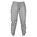 N\P - Pantaloni sportivi casual da uomo con coulisse in peluche a tinta unita Grigio XXL