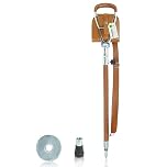 Simply Unearthed Premium Leather Tan XL Seat Shooting Stick for Men and Woman - Adjustable Height Walking Stick Suitable for Town and Country Use