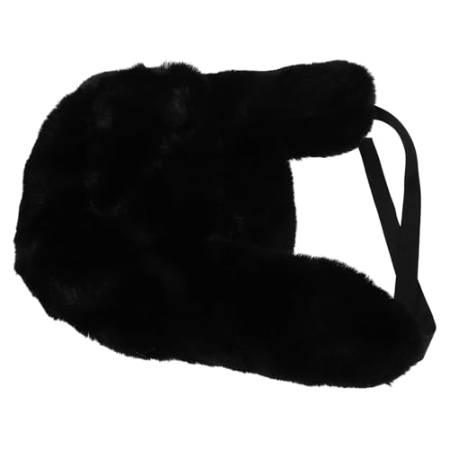SUPVOX Gorro de Trampero de Invierno Negro con Orejeras, Piel Sintética Gruesa, Resistente al Viento y Cálido, Sombrero Ruso para Hombre y Mujer, Adecuado para Actividades al Aire Libre