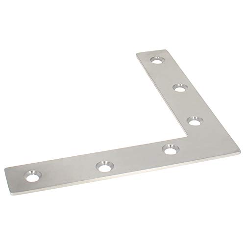 MroMax アングルブラケット L字型 4個入り 120*120mm コーナーブレースファスナー 90度ブラケット L字アングルブラケット アングル金具 直角ブラケット接合金具 補強 棚受け金具 シェルフファスナー ステンレス鋼製 シルバー