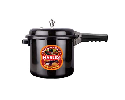 Image of Marlex Regular Premium Outer Lid Hard Anodized Aluminium Pressure Cooker, Black (5 Liters)