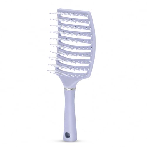 Image of OTAK Detangling Hair Brush for Women Men Kids, Curly Hair Brush Wet Dry Styling Comb, Anti Breakage Scalp Massager, Frizz Control Grooming Tool, Portable Salon Home Travel Accessory - Purple
