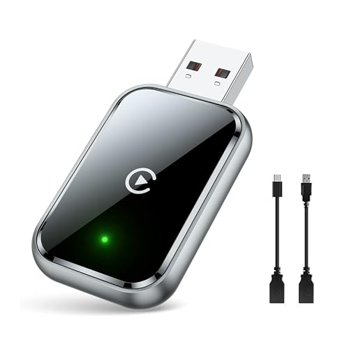 Wireless CarPlay Adapter UK – 2025 Upgraded Apple CarPlay Wireless Adapter for iPhone | | Plug & Play, Auto Connect, Fast & Stable Bluetooth 5.3 + WiFi, USB/USB-C (iOS Only)