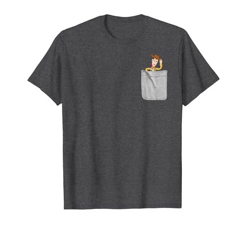Disney Pixar Toy Story Woody Faux Pocket Graphic T-Shirt T-Shirt, Men, Dark Heather Grey, 4X-Large