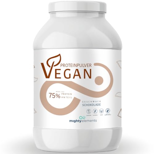 Mighty Elements Veganes Protein Schokolade 1kg - 75% Pflanzliches Eiweiss, 5k-Proteinpulver, Eiweisspulver ohne Gluten, Laktose & Milcheiweiss, Eiweissshake, Muskelaufbau