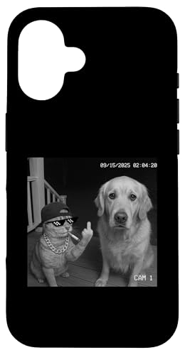 Funny Cat Flipping Off Middle Finger On Security Camera X}zP[X iPhone 16 p