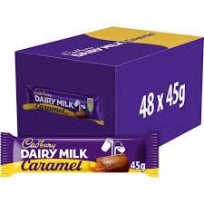 Full Boxes Of Chocolate Bars, Assorted Flavours and Sizes (Dairy Milk Caramel 48 Bars x 45g)