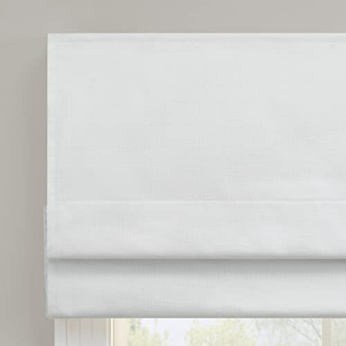 Eclipse Kylie Total Privacy Blackout Cordless Lined Window Roman Shade For Living Room, 27 In X 64 In, White #TOP2