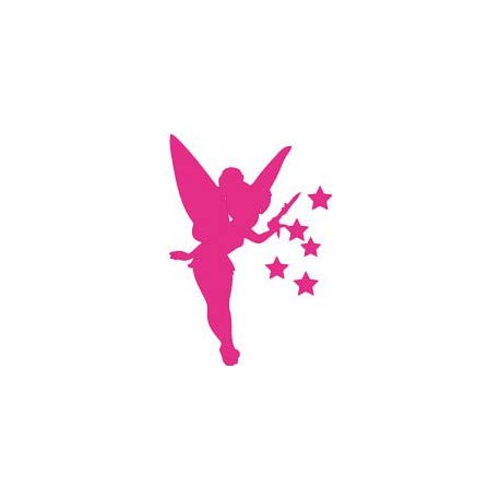 Fée clochette autocollant stickers Rose - Taille : 4 cm