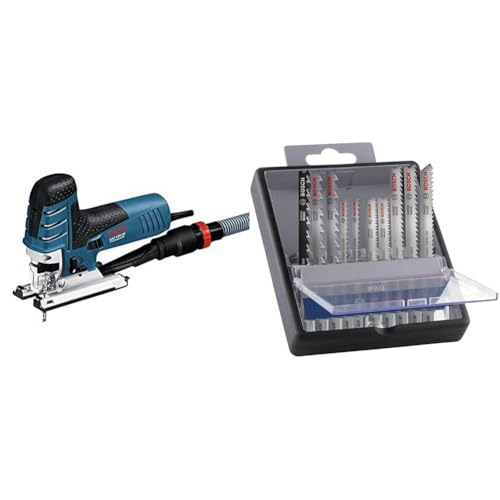 Bosch Professional Stichsäge GST 150 CE (inkl. Gleitschuh, 1x Stichsägeblatt, L-BOXX-Einlage) + 10x PRO Hardwood and Laminate Stichsägeblatt-Set (für Hartholz, Parkett, Länge 83 mm, Zubehör) Bosch Professional Stichsäge GST 150 CE (inkl. Gleitschuh, 1x Stichsägeblatt, L-BOXX-Einlage) + 10x PRO Hardwood and Laminate Stichsägeblatt-Set (für Hartholz, Parkett, Länge 83 mm, Zubehör)