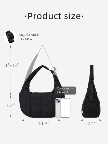 WESTBRONCO Small Puffer Crescent Shoulder Bag for Women and Wristlet Wallets for Women2