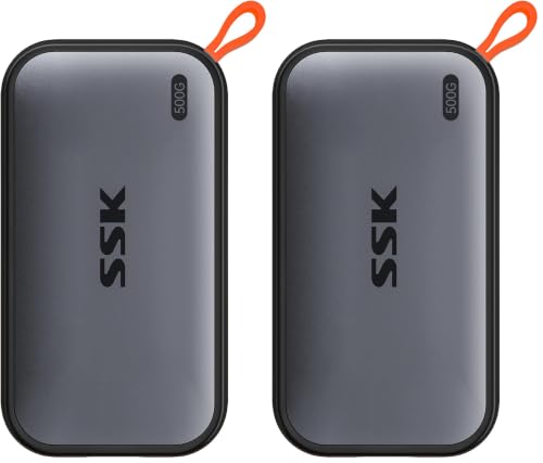 Image of SSK Portable SSD 500GB External Solid State Hard Drive USB C Up to 1050MB /s (Pack of 2)