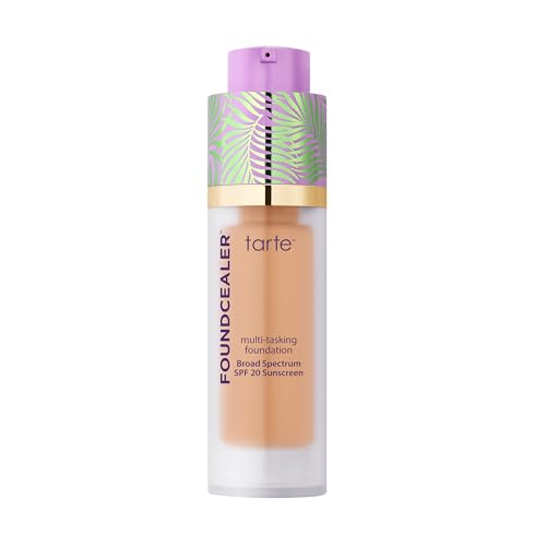 tarte babassu foundcealer dewy foundation Broad Spectrum SPF 20 Sunscreen – Foundation & Concealer in 1, Vegan Skincare Makeup, Medium Coverage, Cruelty-Free, full size, 36H medium-tan honey