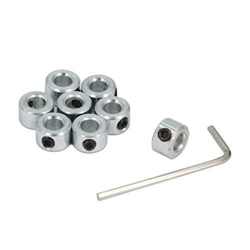 Zeberoxyz ZE128 8Pcs 1/4 Inch Bore Shaft Collars Sets-Screw Style Zinc Plated Solid Steel Lock Collars thumb #2