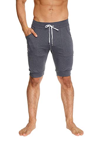 4-rth Mens Cuffed Yoga Track & Gym Shorts w Pocket Lounge in Modal French Terry Made in USA Stretch European Style Fit2