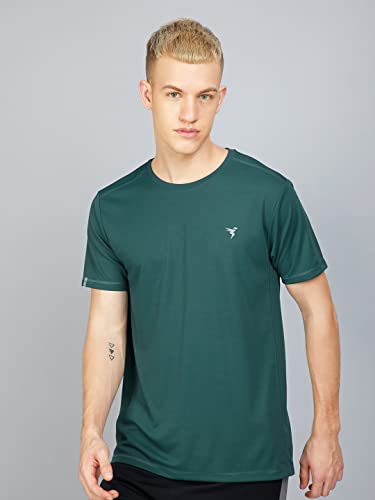 Image of TECHNOSPORT Men's Slim Fit Polyester Activewear Sports T-Shirt with Moisture-Wicking Comfort for Workout, Running & Gym