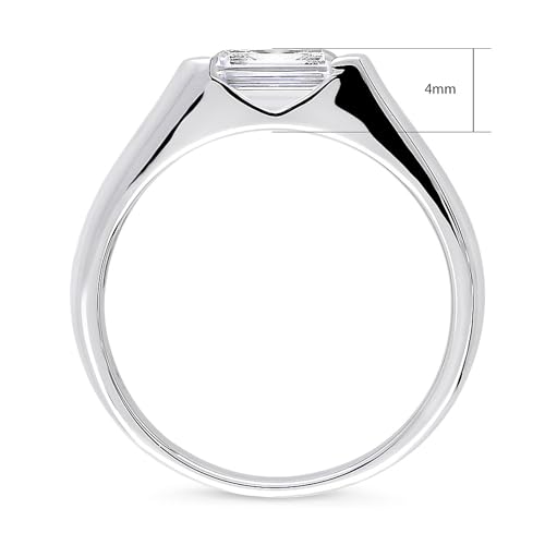 BERRICLE Sterling Silver Solitaire Wedding Engagement Promise Rings for Her, Bezel Set Cubic Zirconia CZ Ring - Marquise, Oval, Emerald, Round Cut4