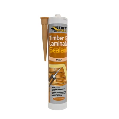 Everbuild Timber and Laminate Sealant – Permanently Flexible – Sealant and Gap Filler – Solvent Free – Beech – 290ml