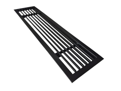 Image of Aluminium Powder Coated liner Grill, Grill for duct,ac jali, hvac, ventilation grill, home grill, ac louver grill,Return Air Grill for Wall, Sidewall and Ceiling (BLACK, 18 inch*4 inch)