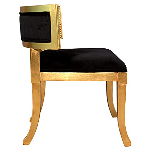 Sillón bajo Klismos artesanal Dorado miniatura 5