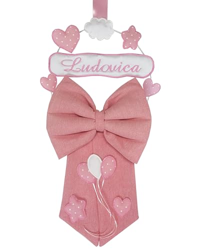 Fiocco Nascita Azzurro Personalizzato Con Nome - Ricamato, Made In Italy - Foto 2