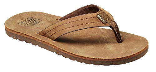 Reef Men's Sandal Voyage Le | Premium Real Leather Flip Flops for Men